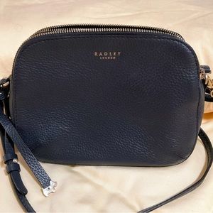 RADLEY London Dukes Place Multi-Compartment Leather Bag- Navy Blue